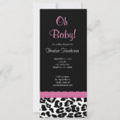 Leopard Pattern Girl Baby shower V12 Kaart (Voorkant)