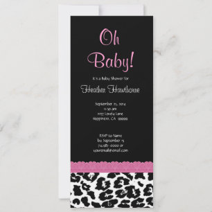 Leopard Pattern Girl Baby shower V12 Kaart