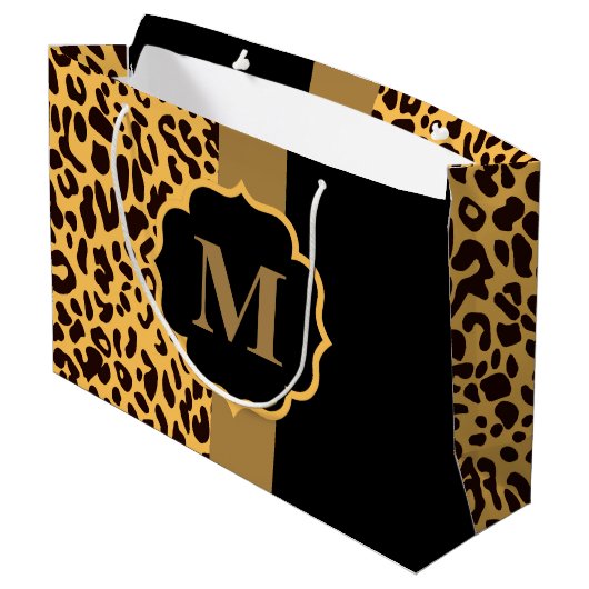 Leopard Pattern Groot Cadeauzakje (Achterkant Gekanteld)