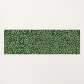 Leopard Pattern in Blue Raspberry op Lime Green Yogamat (Achterkant (horizontaal))