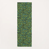 Leopard Pattern in Blue Raspberry op Lime Green Yogamat (Voorkant)