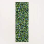 Leopard Pattern in Blue Raspberry op Lime Green Yogamat (Achterkant)