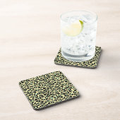 Leopard Pattern in Mint Green over Oatmeel Bier Onderzetter (Rechterzijde)