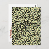 Leopard Pattern in Mint Green over Oatmeel Briefkaart (Voorkant / Achterkant)