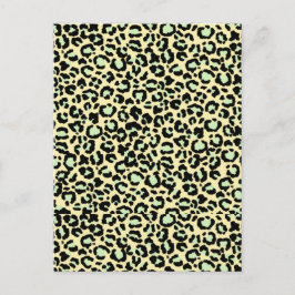 Leopard Pattern in Mint Green over Oatmeel Briefkaart