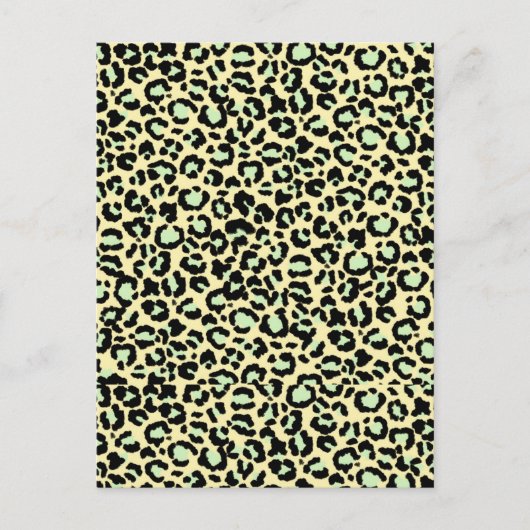 Leopard Pattern in Mint Green over Oatmeel Briefkaart (Voorkant)