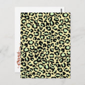 Leopard Pattern in Mint Green over Oatmeel Briefkaart (Voorkant / Achterkant)