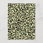 Leopard Pattern in Mint Green over Oatmeel Briefkaart (Voorkant)