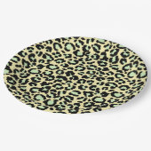 Leopard Pattern in Mint Green over Oatmeel Papieren Bordje (Gekanteld)