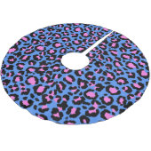 Leopard Pattern in Raspberry op Electric Blue Kerstboom Rok (Gekanteld)