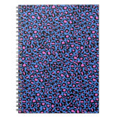 Leopard Pattern in Raspberry op Electric Blue Notitieboek (Voorkant)