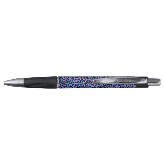 Leopard Pattern in Raspberry op Electric Blue Pen (Achterkant)