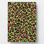 Leopard Pattern in Raspberry op Lime Green Fotoplaat (voorkant)