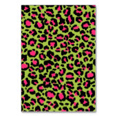 Leopard Pattern in Raspberry op Lime Green Kaart (Achterkant)