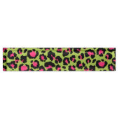Leopard Pattern in Raspberry op Lime Green Naambordje (Voorkant)