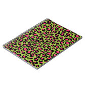 Leopard Pattern in Raspberry op Lime Green Notitieboek (Linkerzijde)