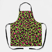 Leopard Pattern in Raspberry op Lime Green Schort (Voorkant)