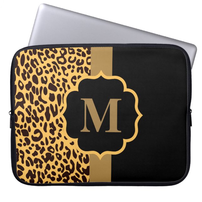 Leopard Pattern Laptop Sleeve (Voorkant)