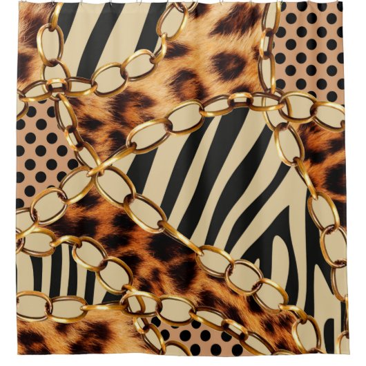 Leopard Pattern, Leopard Print, Animal print, Douchegordijn (Voorkant)