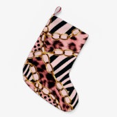Leopard Pattern, Leopard Print, Animal print, Kleine Kerstsok (Voorkant (Hangend))