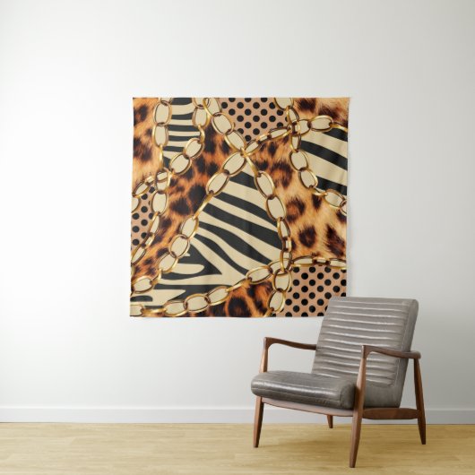Leopard Pattern, Leopard Print, Animal print, Wandkleed (In Situ (horizontaal))
