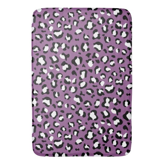 Leopard Pattern, Leopard Spots, Paarse Leopard Badmat (Voorkant Verticaal)
