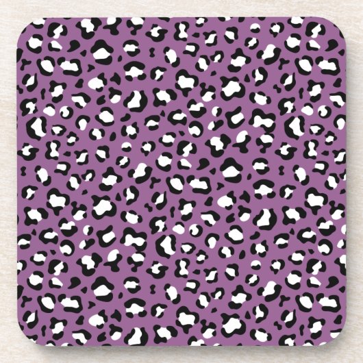 Leopard Pattern, Leopard Spots, Paarse Leopard Bier Onderzetter (Voorkant)