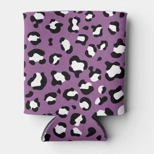 Leopard Pattern, Leopard Spots, Paarse Leopard Blikjeskoeler (Voorkant)