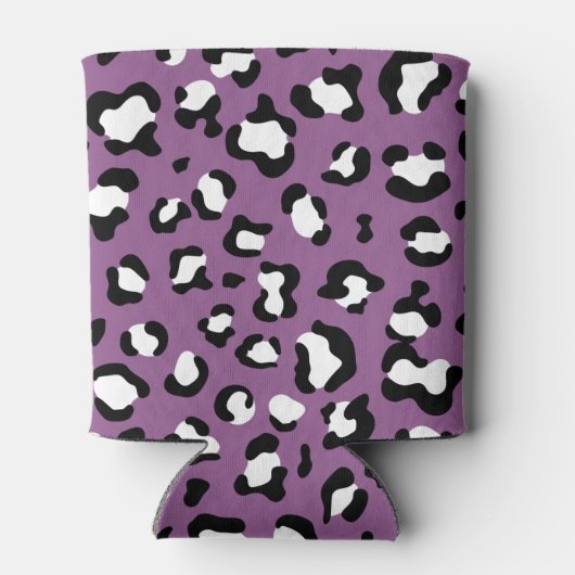 Leopard Pattern, Leopard Spots, Paarse Leopard Blikjeskoeler (Achterkant)