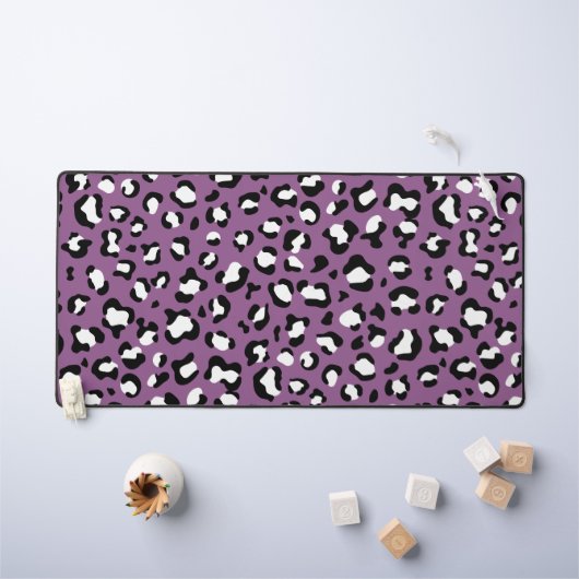 Leopard Pattern, Leopard Spots, Paarse Leopard Bureaumat (Kindertafel)