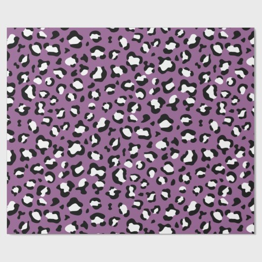 Leopard Pattern, Leopard Spots, Paarse Leopard Cadeaupapier (Vlak)