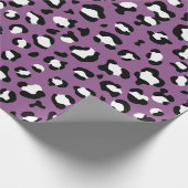 Leopard Pattern, Leopard Spots, Paarse Leopard Cadeaupapier (Hoek)