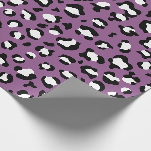 Leopard Pattern, Leopard Spots, Paarse Leopard Cadeaupapier (Hoek)