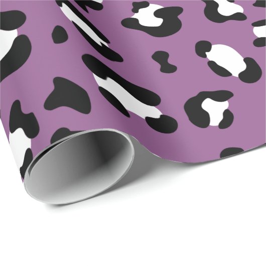 Leopard Pattern, Leopard Spots, Paarse Leopard Cadeaupapier (Rol Hoek)