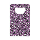 Leopard Pattern, Leopard Spots, Paarse Leopard Creditkaart Flessenopener (Voorkant)