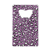 Leopard Pattern, Leopard Spots, Paarse Leopard Creditkaart Flessenopener (Achterkant)