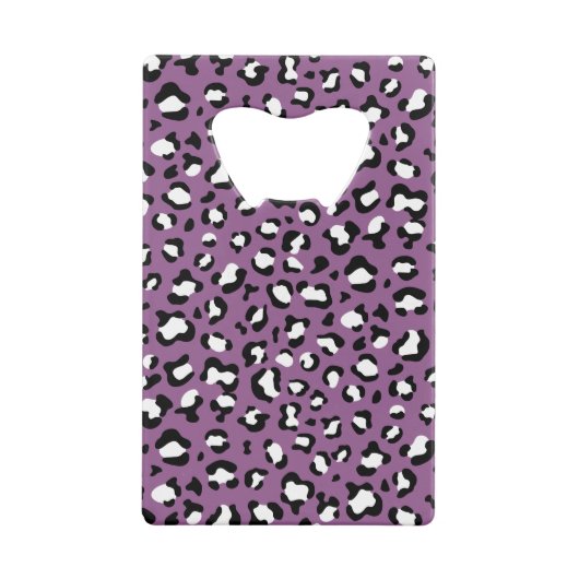 Leopard Pattern, Leopard Spots, Paarse Leopard Creditkaart Flessenopener (Achterkant)