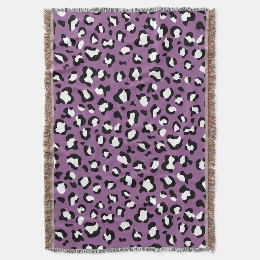 Leopard Pattern, Leopard Spots, Paarse Leopard Deken (Voorkant Verticaal)