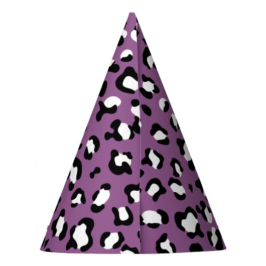 Leopard Pattern, Leopard Spots, Paarse Leopard Feesthoedjes (Achterkant)