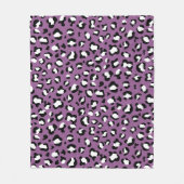 Leopard Pattern, Leopard Spots, Paarse Leopard Fleece Deken (Voorkant)