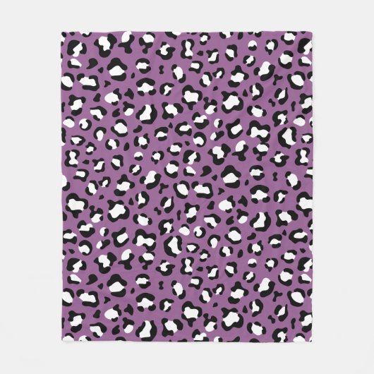 Leopard Pattern, Leopard Spots, Paarse Leopard Fleece Deken (Voorkant)