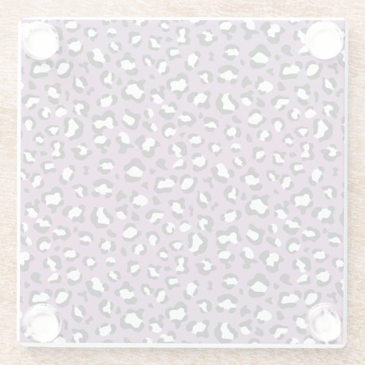 Leopard Pattern, Leopard Spots, Paarse Leopard Glazen Onderzetter (Achterkant)