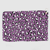 Leopard Pattern, Leopard Spots, Paarse Leopard Golfhanddoek (Horizontaal)