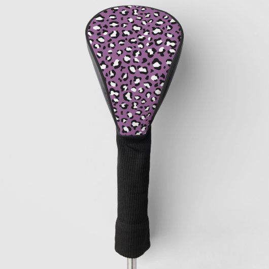 Leopard Pattern, Leopard Spots, Paarse Leopard Golfheadcover (Voorkant)
