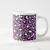 Leopard Pattern, Leopard Spots, Paarse Leopard Grote Koffiekop (Rechts)