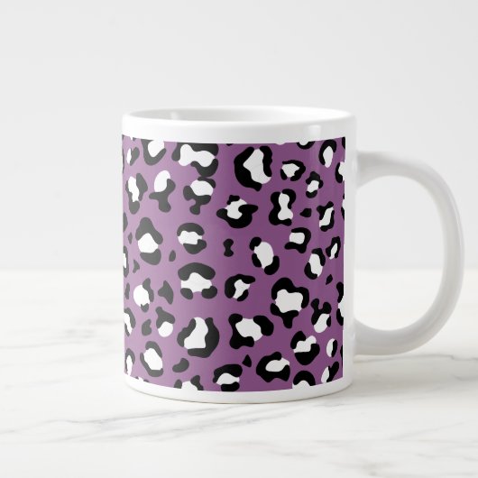 Leopard Pattern, Leopard Spots, Paarse Leopard Grote Koffiekop (Rechts)