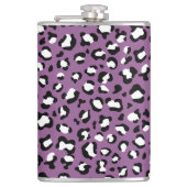 Leopard Pattern, Leopard Spots, Paarse Leopard Heupfles (Voorkant)