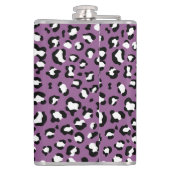 Leopard Pattern, Leopard Spots, Paarse Leopard Heupfles (Achterkant)