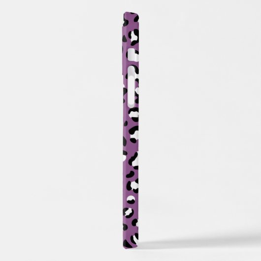 Leopard Pattern, Leopard Spots, Paarse Leopard iPhone Hoesje (Linkerkant)