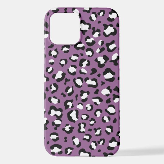 Leopard Pattern, Leopard Spots, Paarse Leopard iPhone Hoesje (Achterkant)